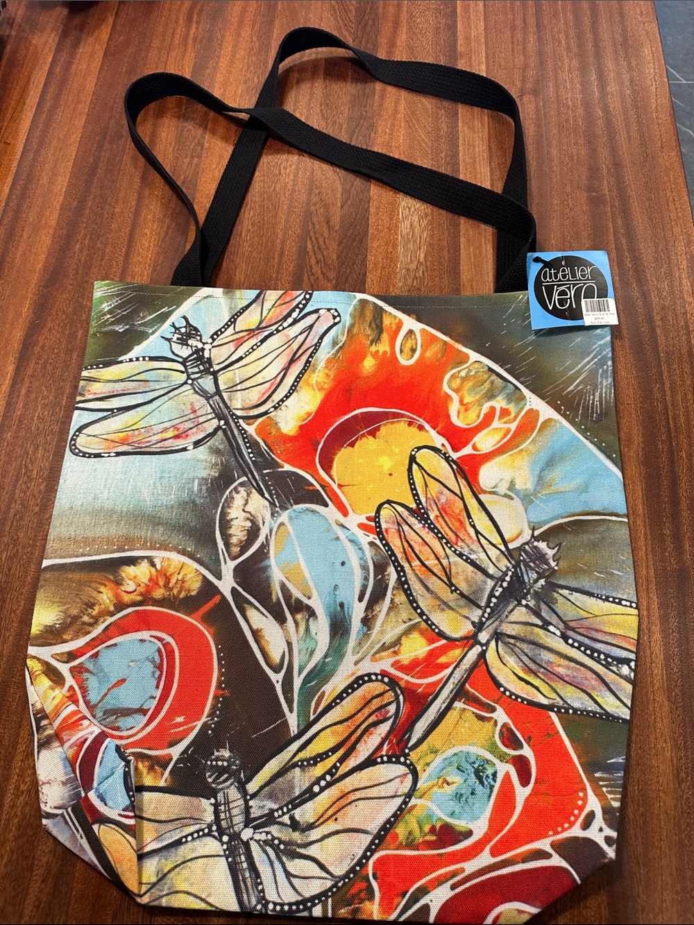 Dragonfly Print Tote Bag - Multicolor